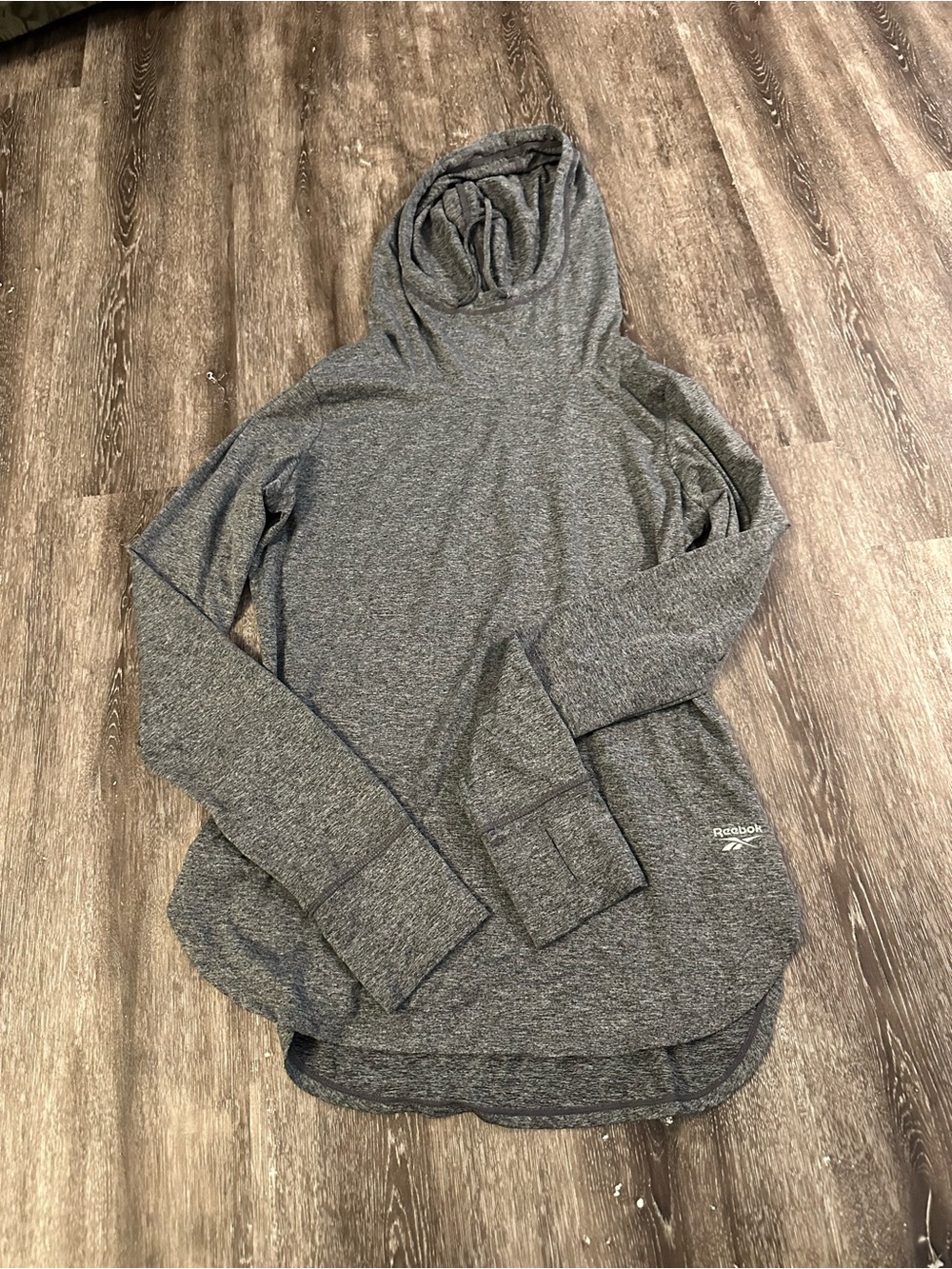 Reebok Women’s Heather Gray Performance Pullover with Thumbholes